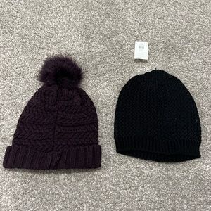 Purple treasure & bond beanie && black active beanie
